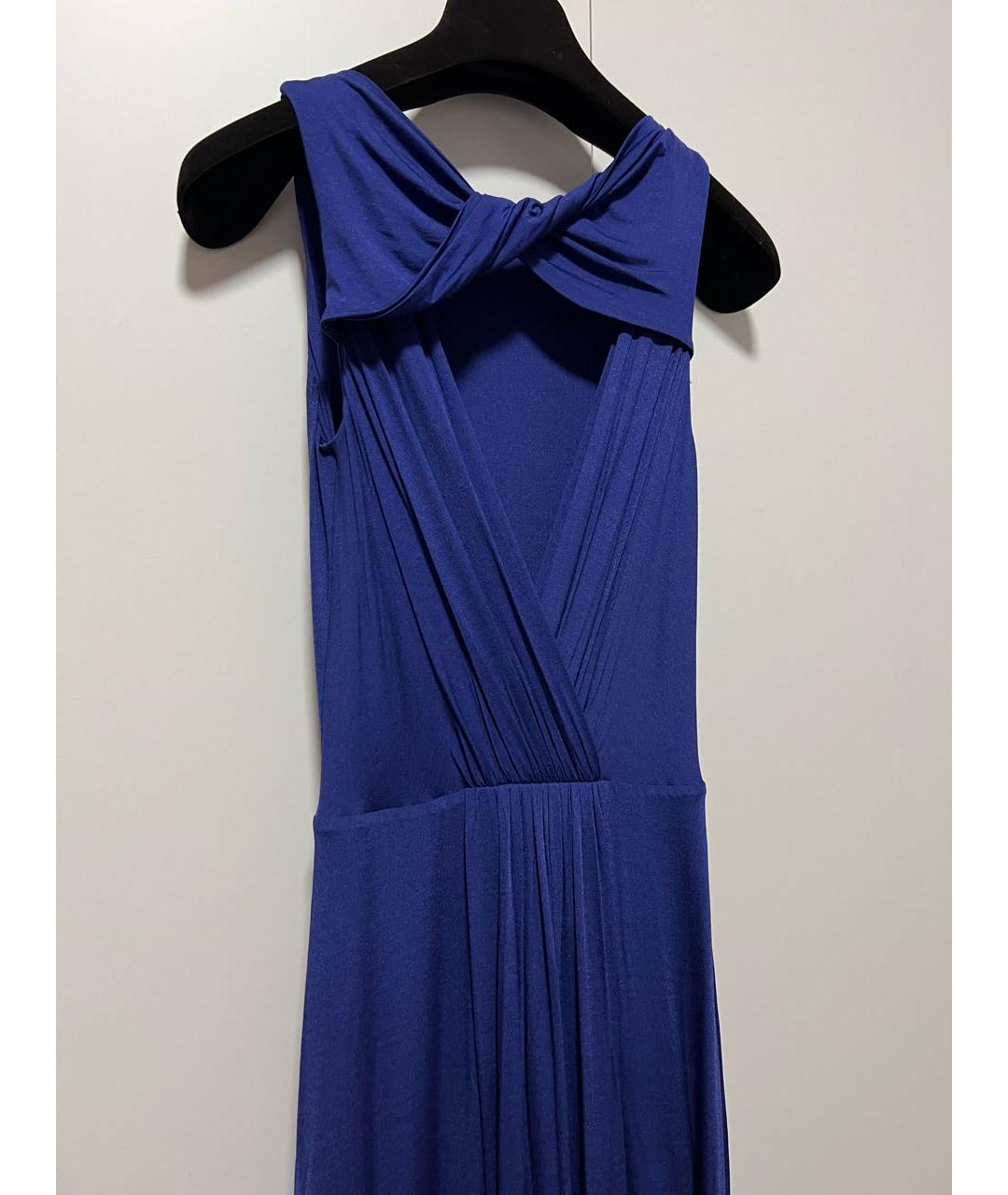 ETRO Синее вискозное вечернее платье, фото 4