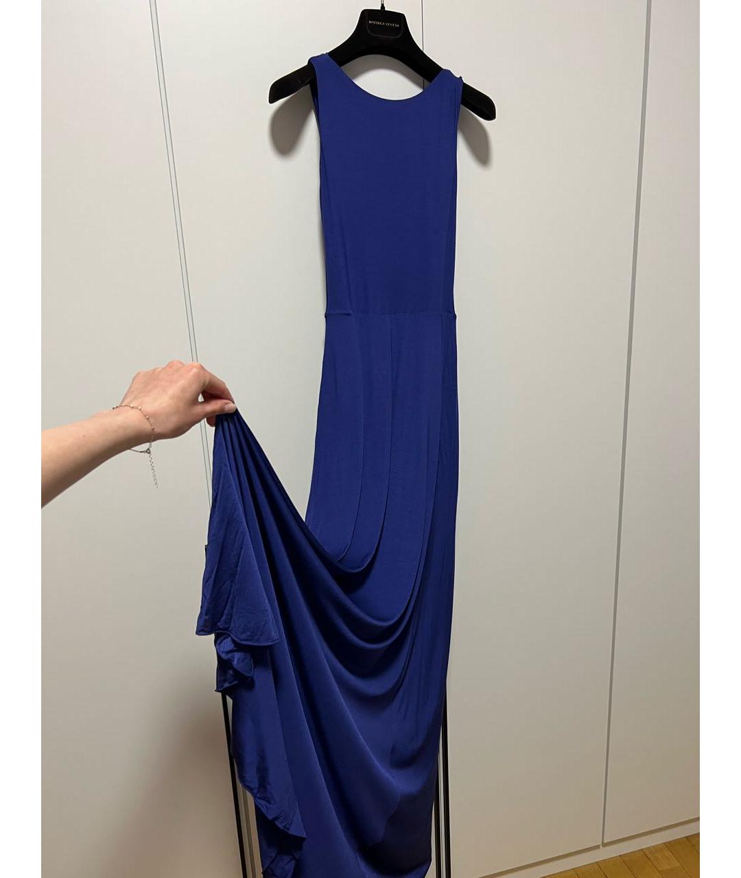 ETRO Синее вискозное вечернее платье, фото 5