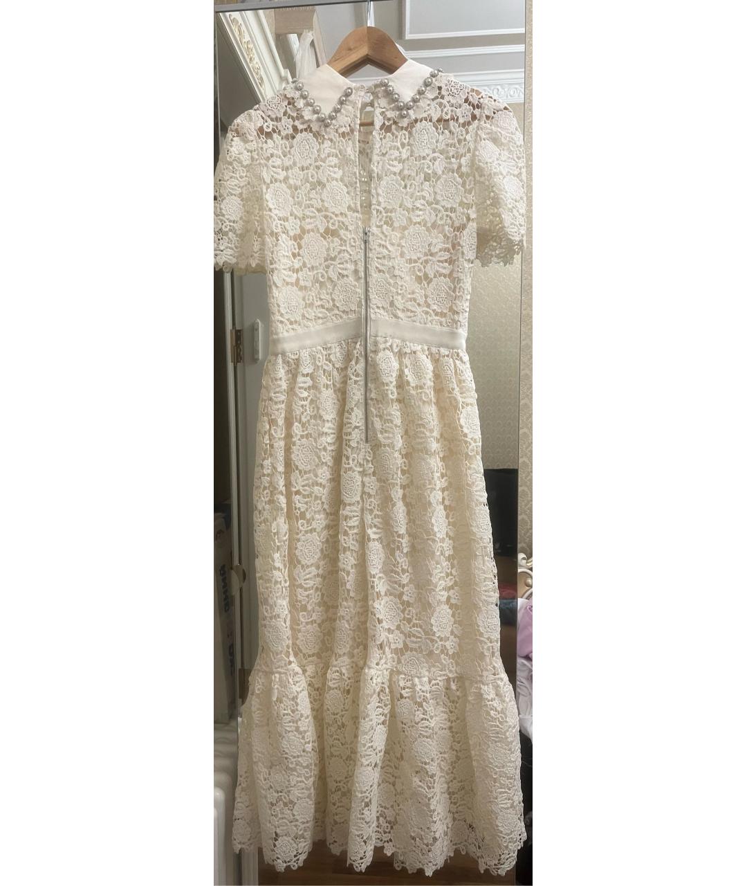 SELF-PORTRAIT Бежевое кружевное коктейльное платье, фото 2