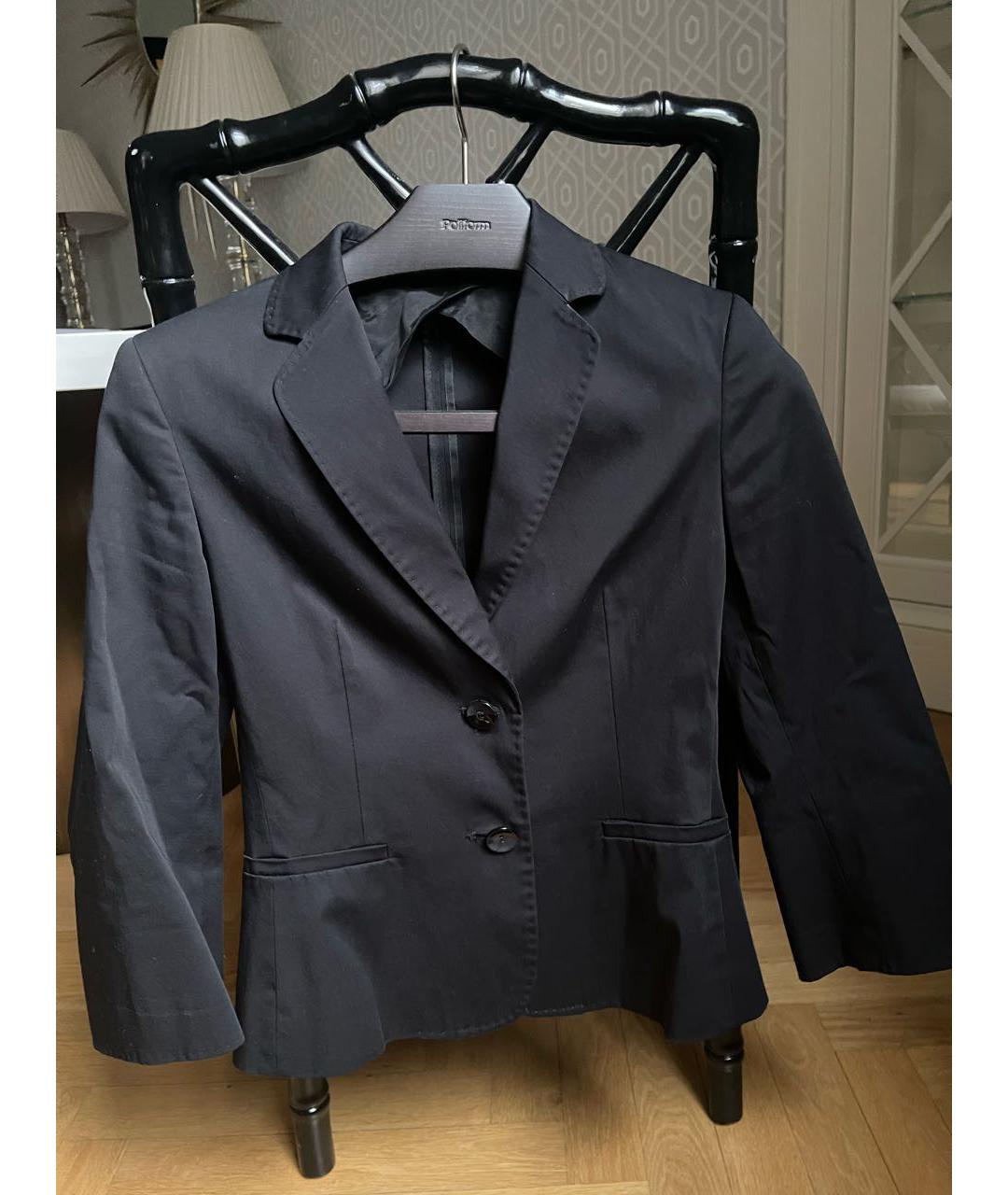 MAX MARA STUDIO Черный хлопковый жакет/пиджак, фото 5