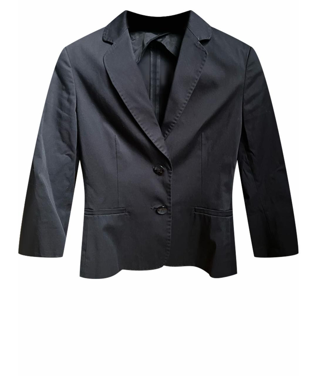MAX MARA STUDIO Черный хлопковый жакет/пиджак, фото 1