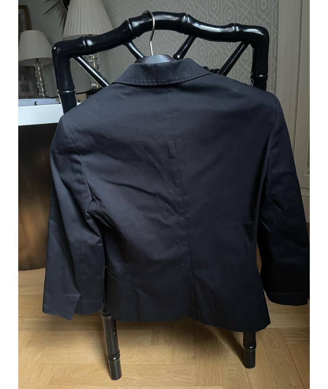MAX MARA STUDIO Черный хлопковый жакет/пиджак, фото 2