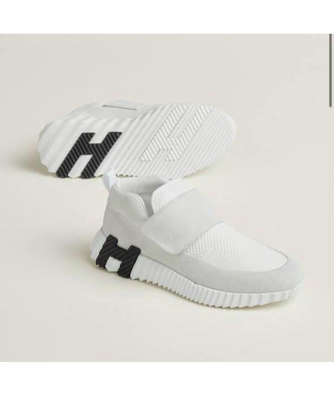HERMES PRE-OWNED Белые замшевые кроссовки, фото 7
