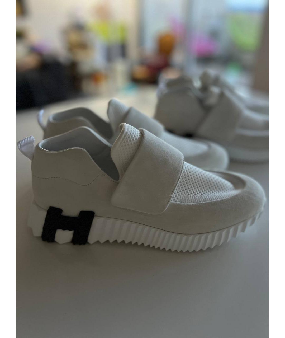 HERMES PRE-OWNED Белые замшевые кроссовки, фото 6