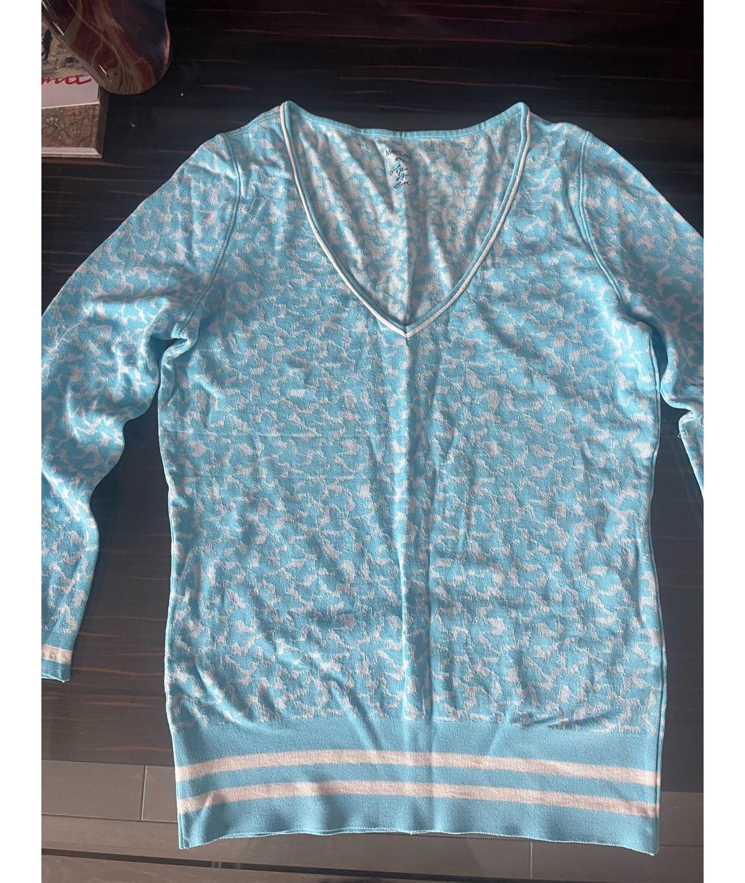 MARC CAIN Голубой полиэстеровый джемпер / свитер, фото 5