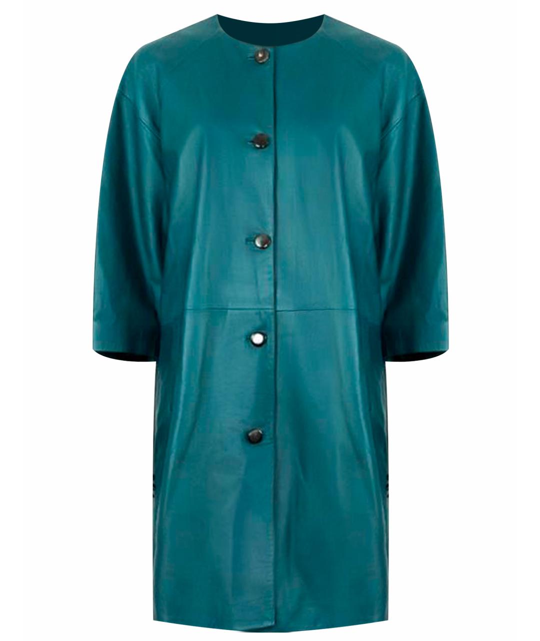 YVES SALOMON Зеленые кожаное пальто, фото 1
