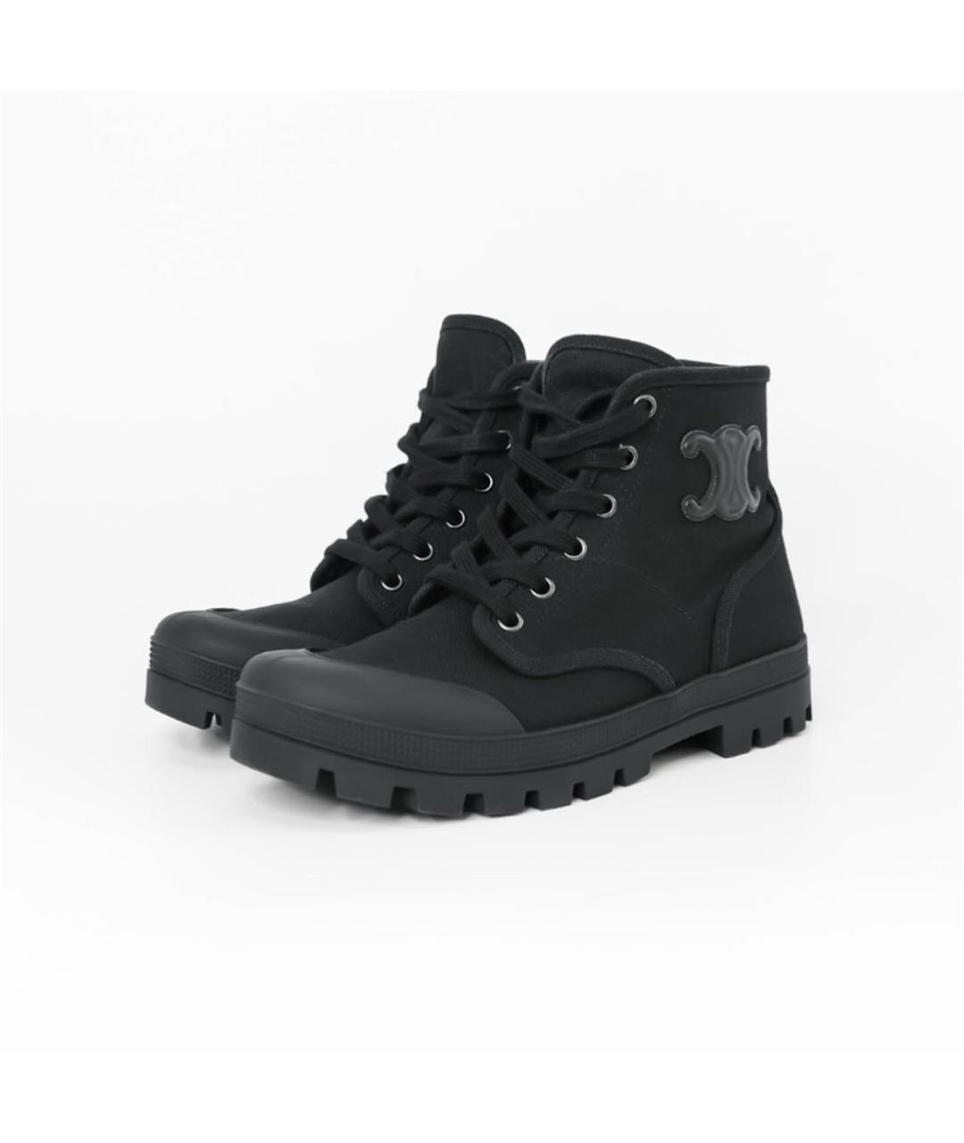 CELINE PRE-OWNED Черные текстильные ботинки, фото 2