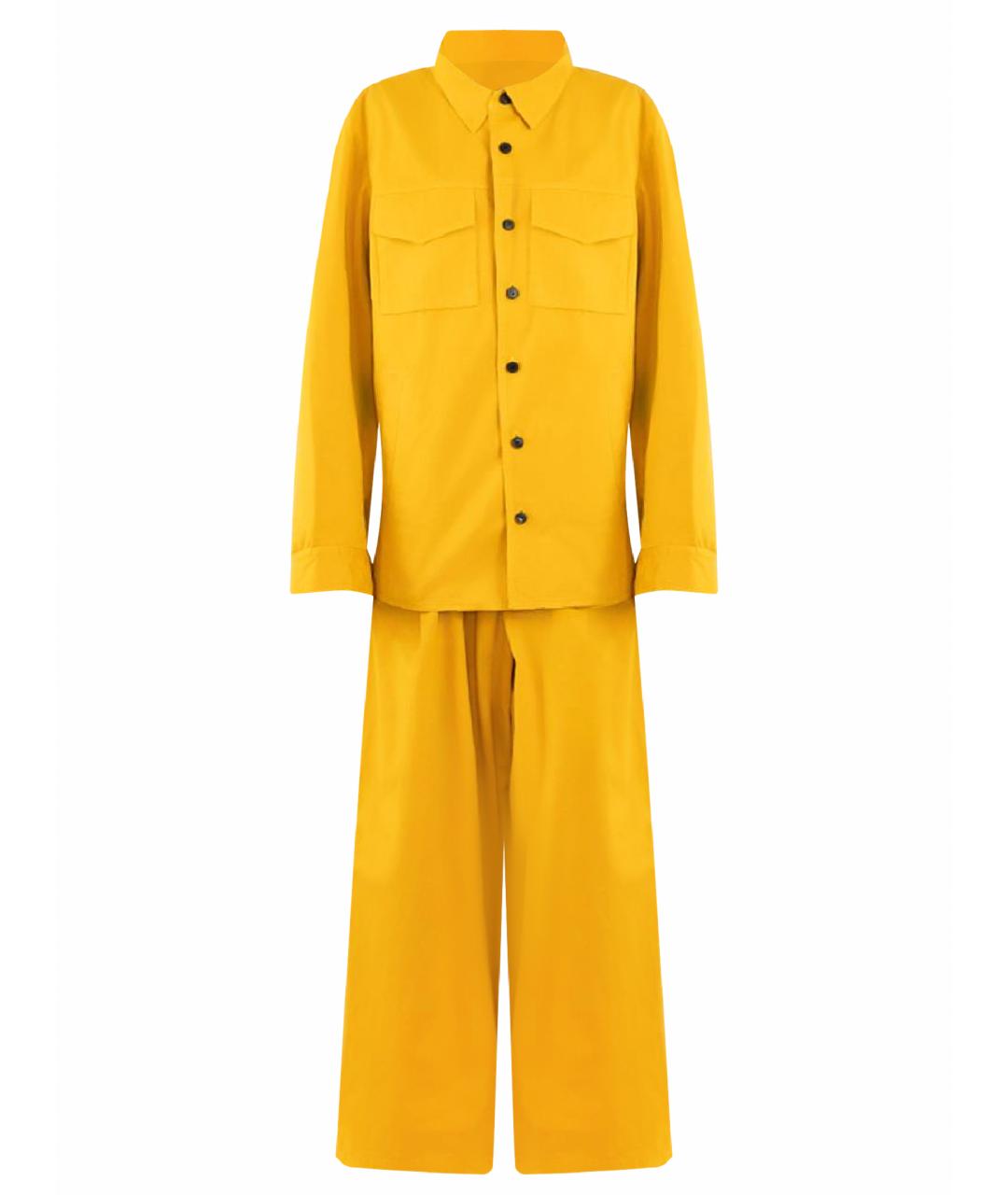 DRIES VAN NOTEN Желтый хлопковый костюм с брюками, фото 1