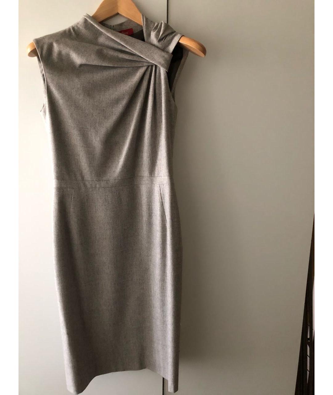 BRIONI Бежевое шерстяное повседневное платье, фото 6