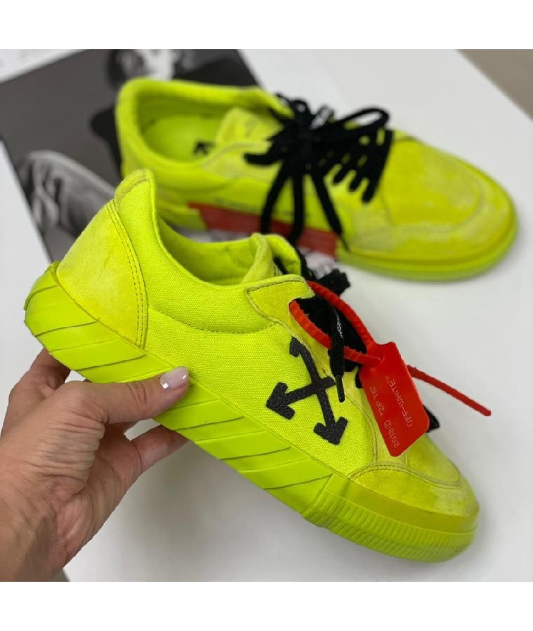 OFF-WHITE Зеленые низкие кроссовки / кеды, фото 3