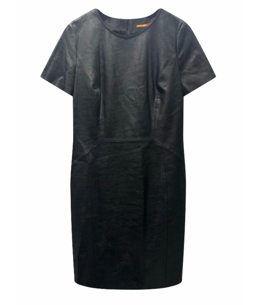 HUGO BOSS Черное кожаное повседневное платье, фото 1