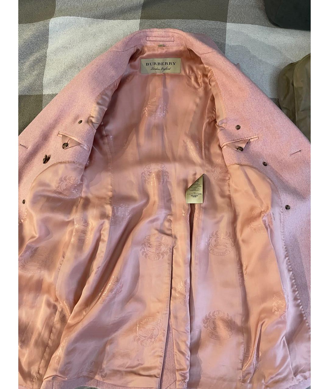 BURBERRY Розовое шерстяное пальто, фото 8
