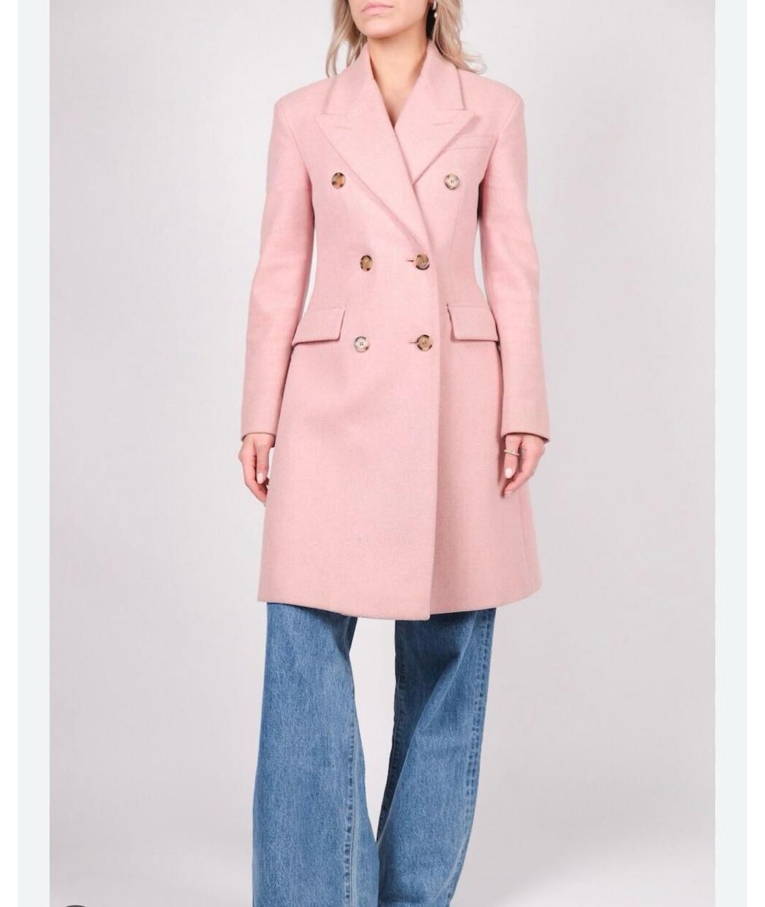 BURBERRY Розовое шерстяное пальто, фото 9
