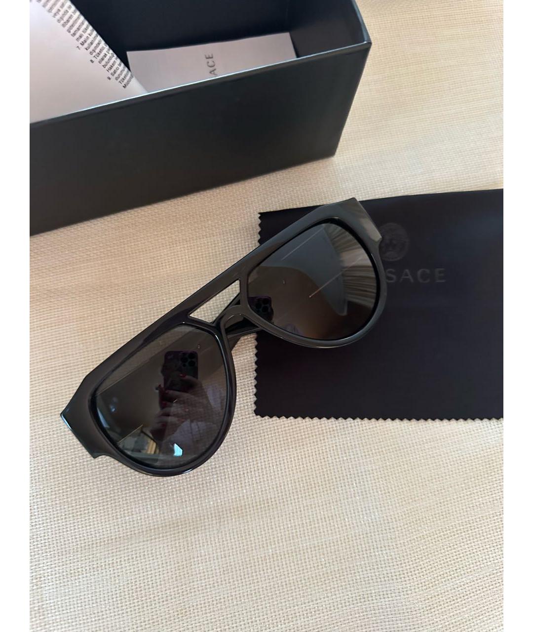 VERSACE Черные пластиковые солнцезащитные очки, фото 6