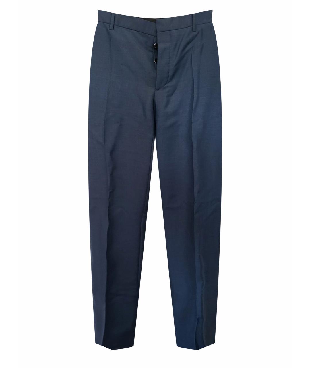 PRADA Синие хлопковые классические брюки, фото 1