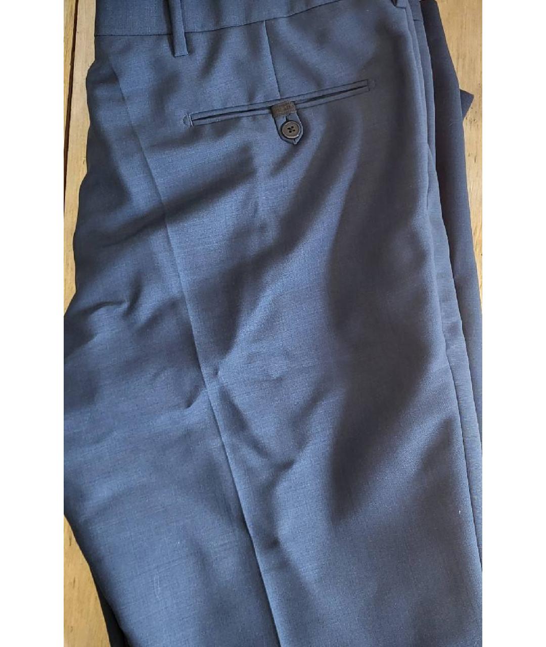 PRADA Синие хлопковые классические брюки, фото 5