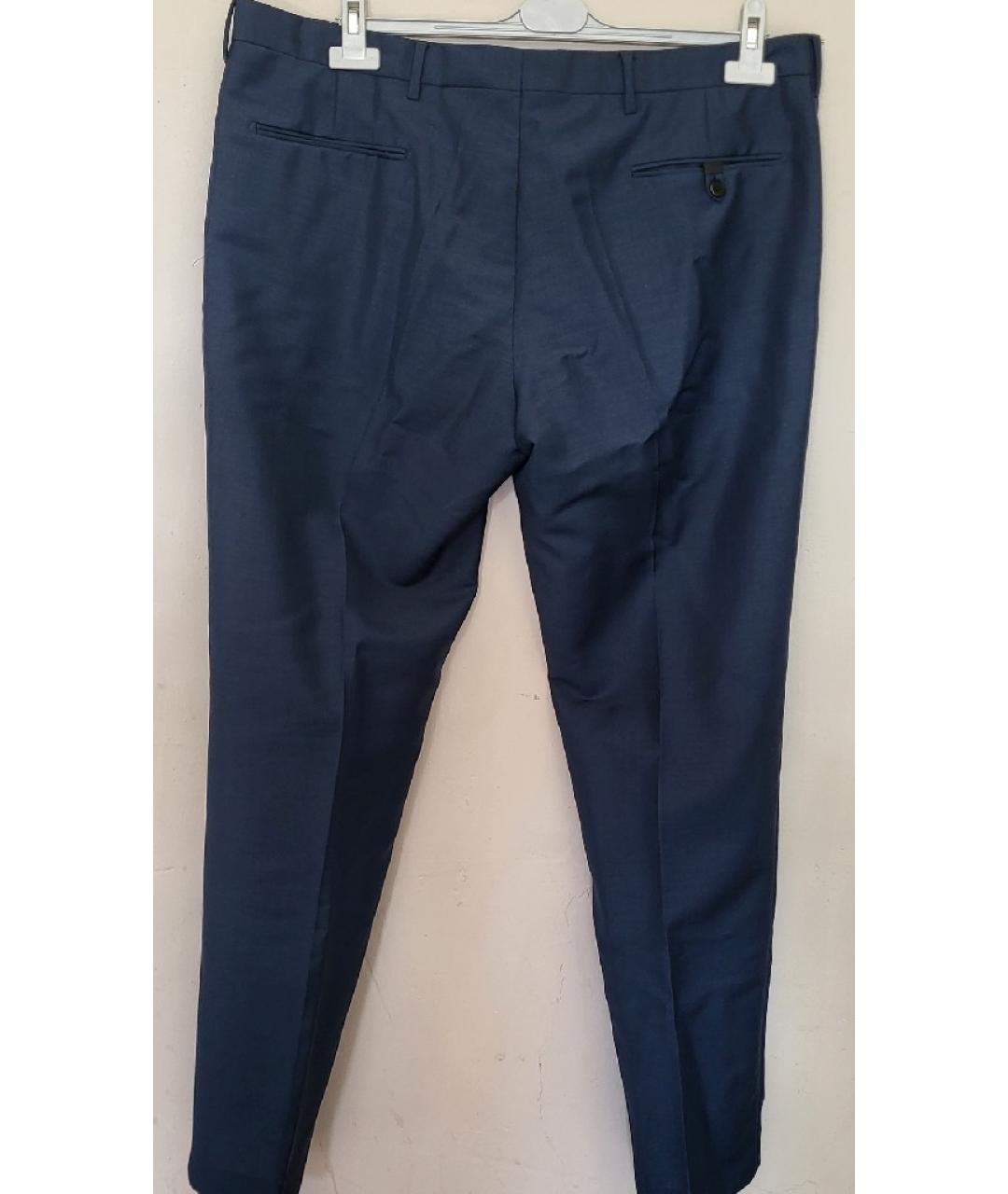 PRADA Синие хлопковые классические брюки, фото 2
