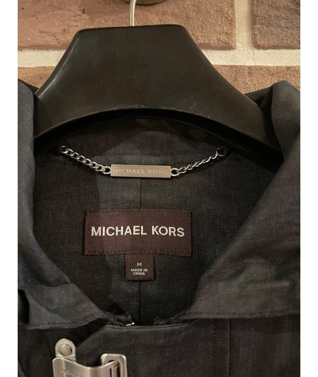 MICHAEL KORS Антрацитовая льняная куртка, фото 3