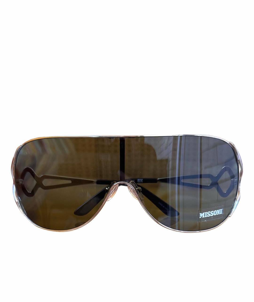 MISSONI Коричневые металлические солнцезащитные очки, фото 1