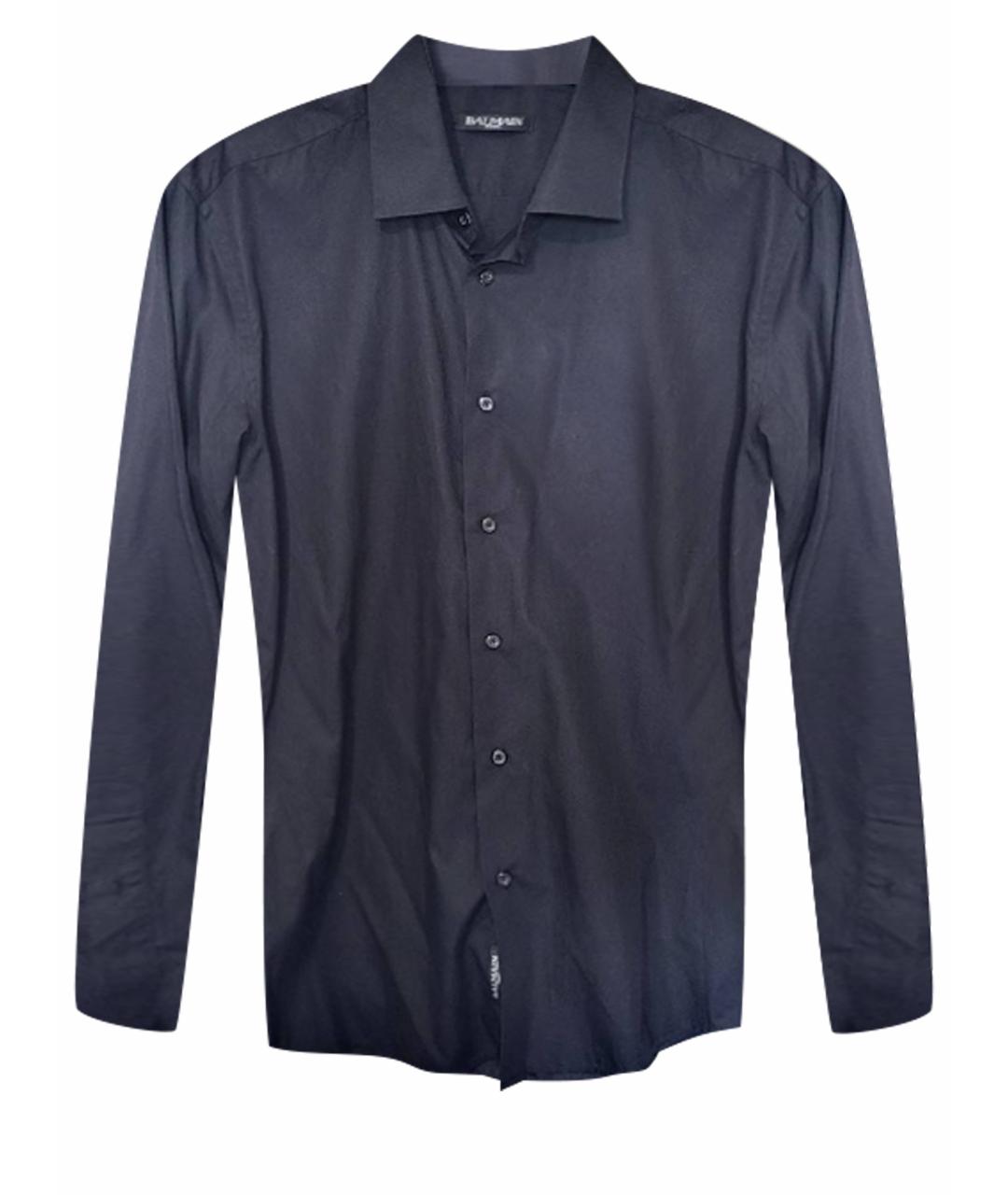 BALMAIN Черная хлопковая классическая рубашка, фото 1