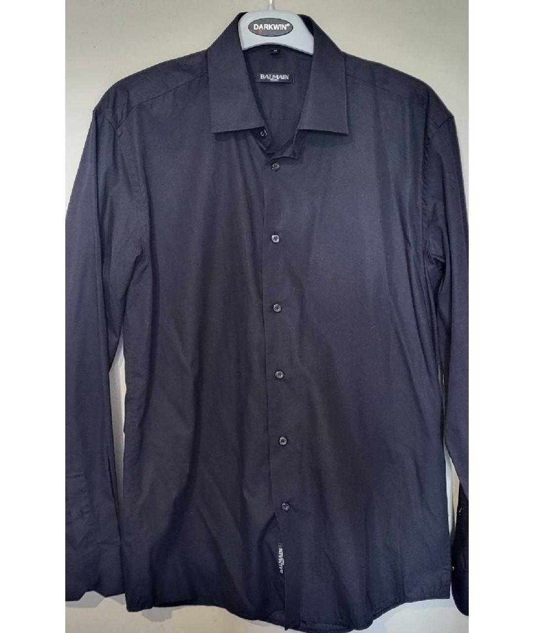 BALMAIN Черная хлопковая классическая рубашка, фото 8
