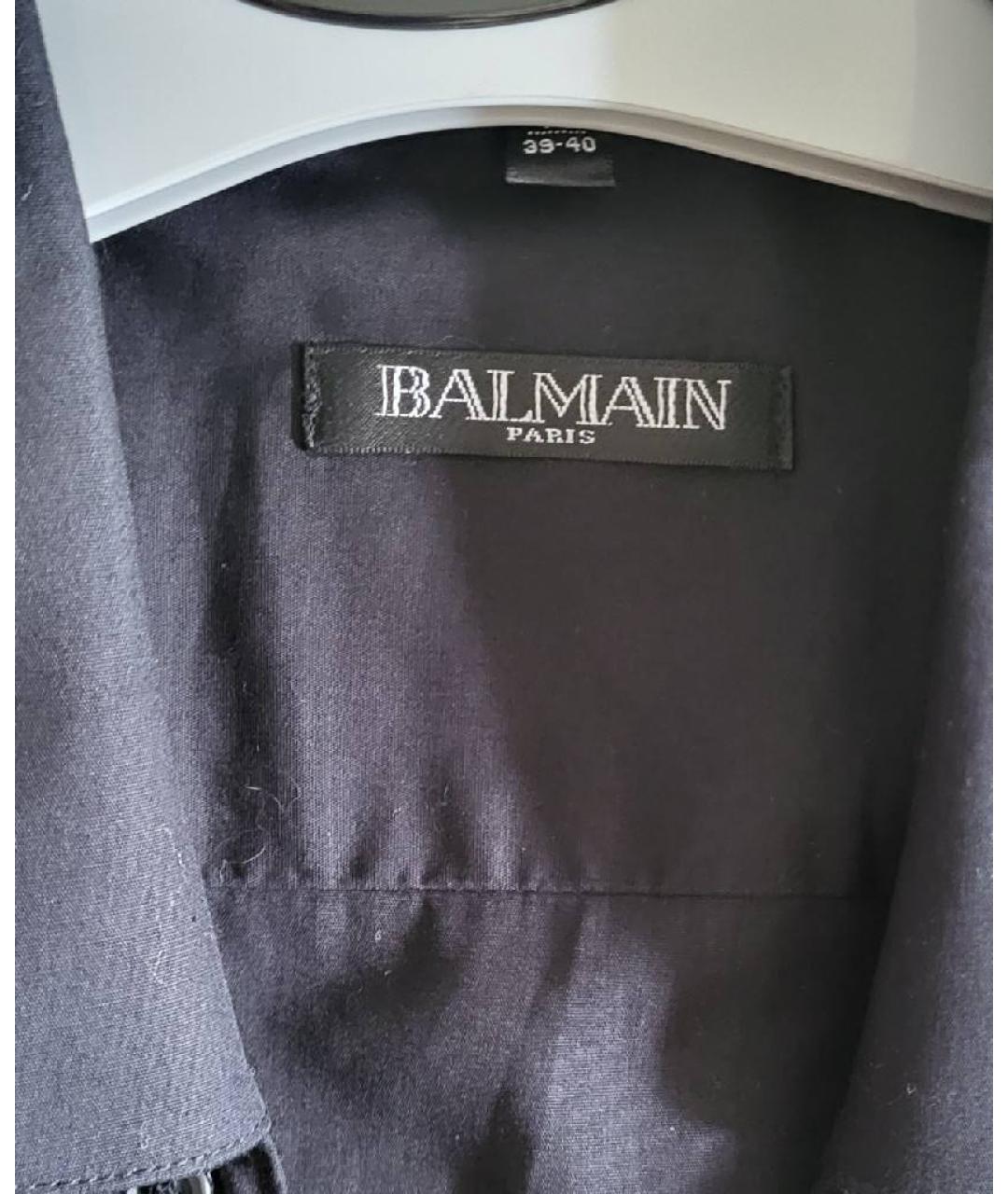 BALMAIN Черная хлопковая классическая рубашка, фото 4