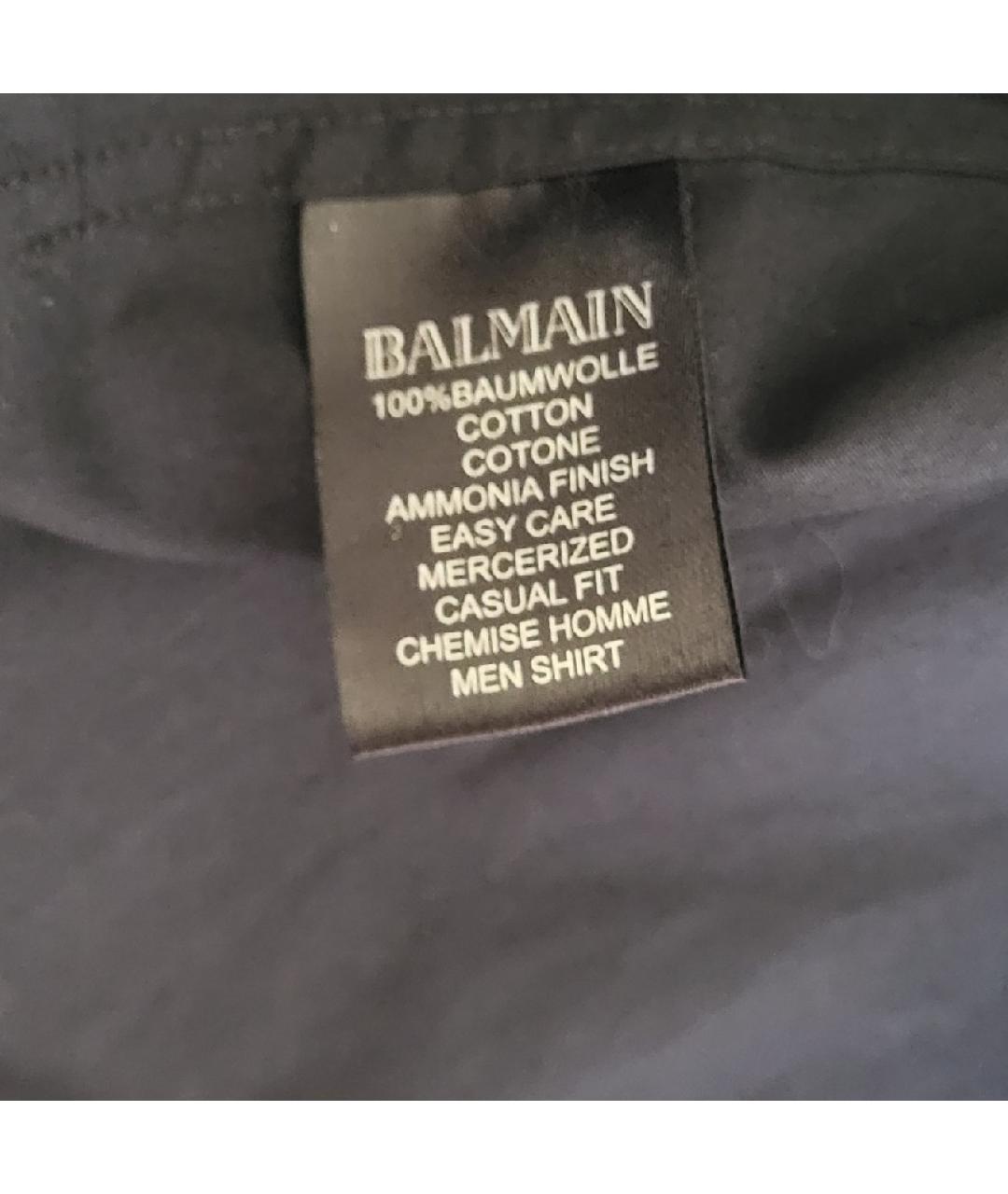 BALMAIN Черная хлопковая классическая рубашка, фото 6