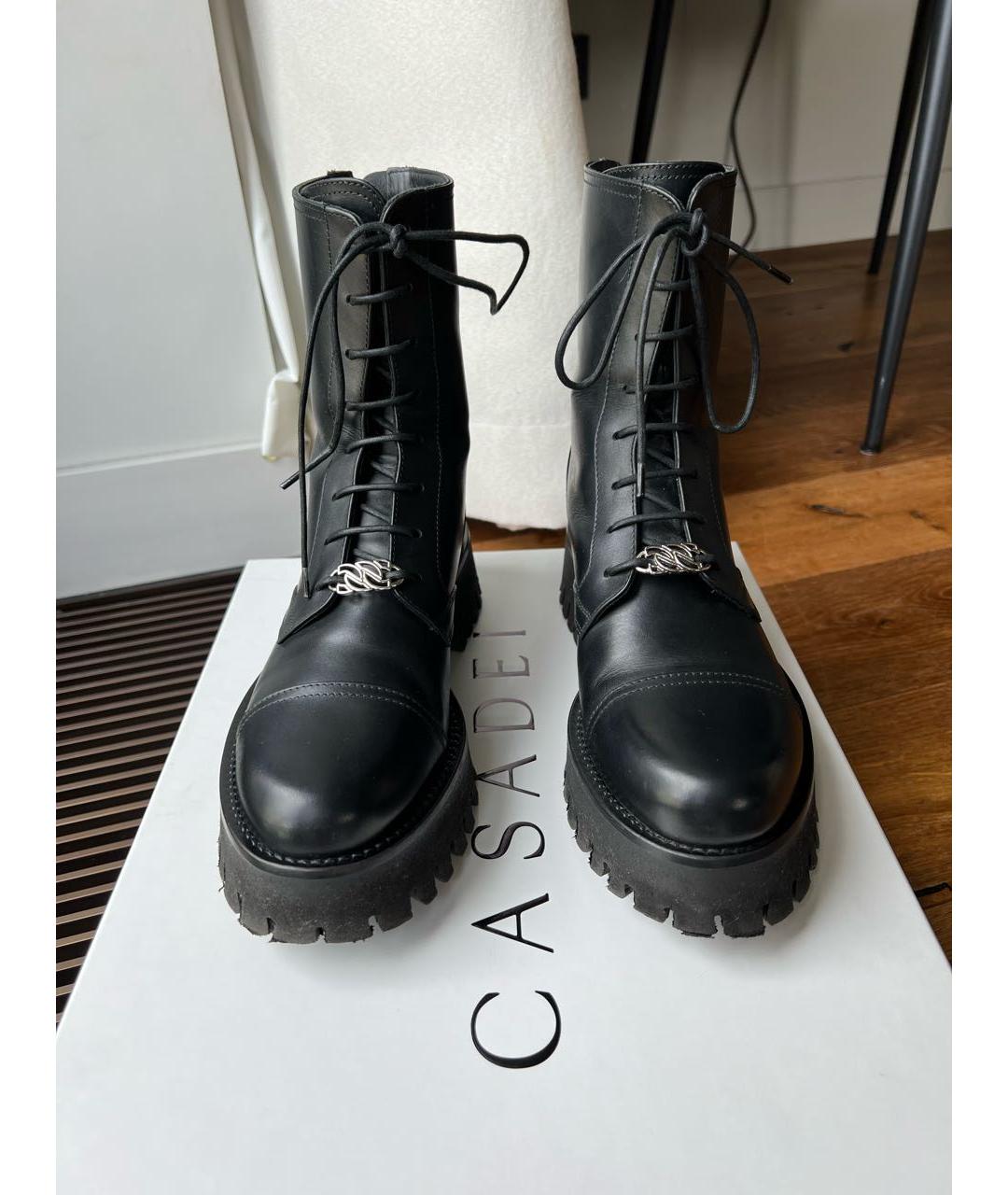 CASADEI Черные кожаные ботинки, фото 2