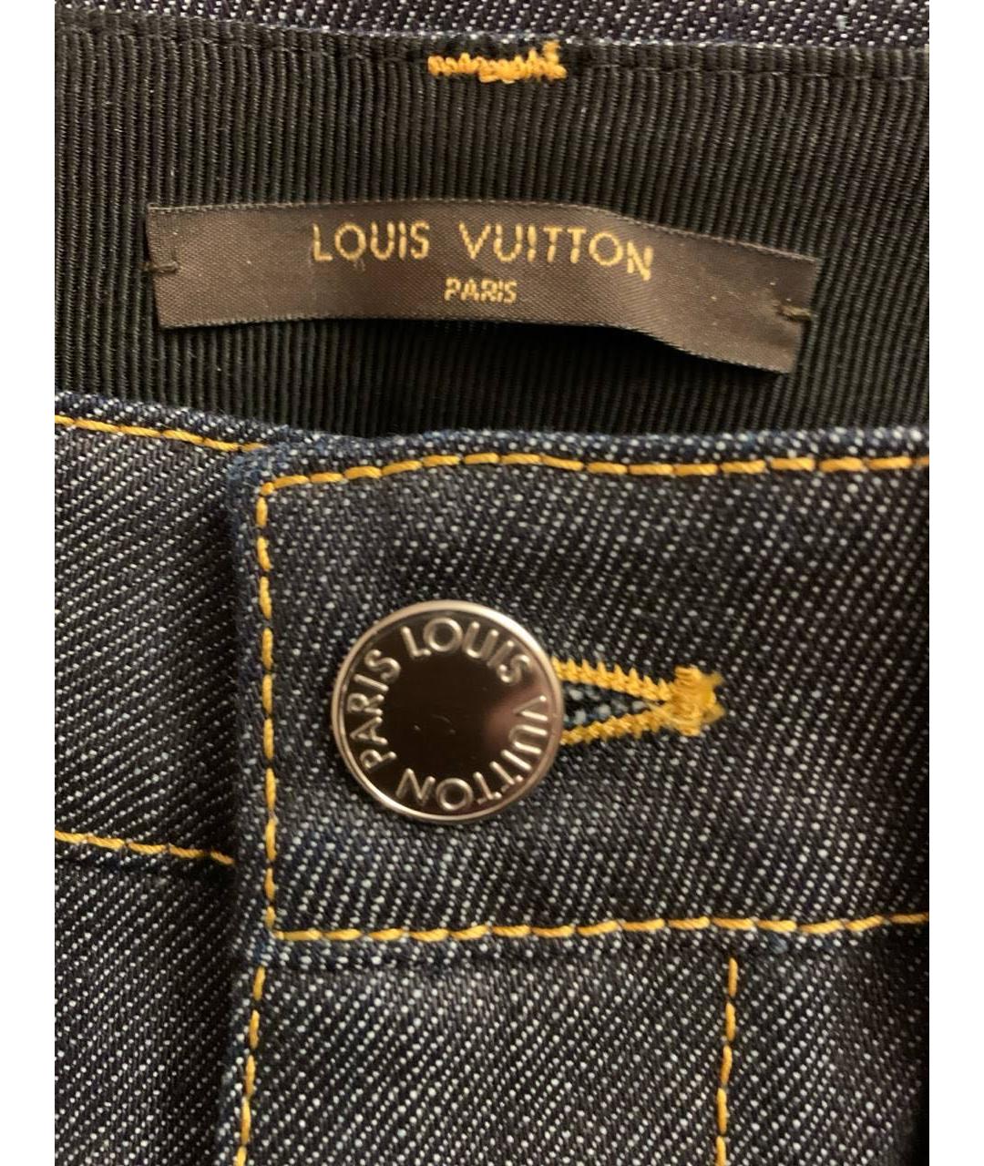 LOUIS VUITTON PRE-OWNED Темно-синие хлопковые прямые джинсы, фото 3