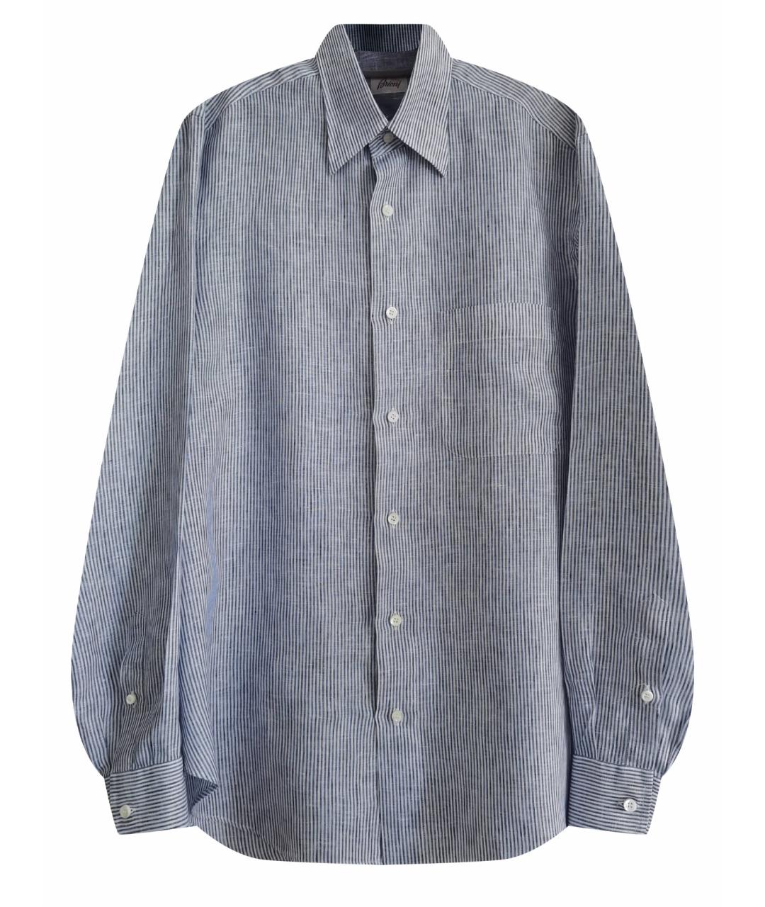 BRIONI Голубая льняная кэжуал рубашка, фото 1