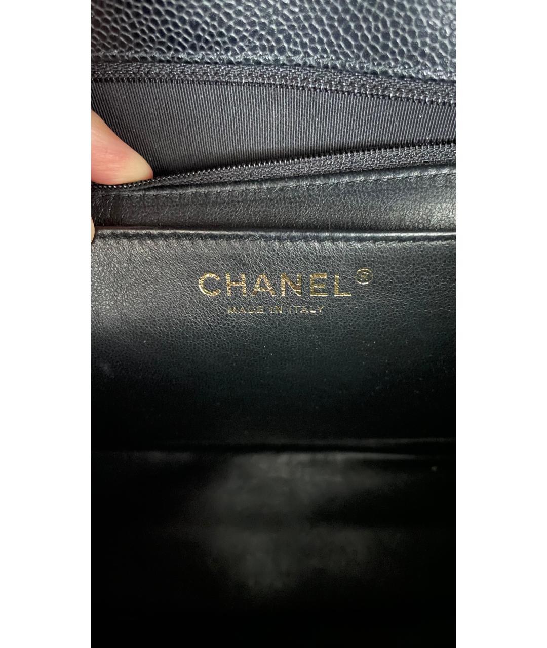 CHANEL PRE-OWNED Черная кожаная сумка через плечо, фото 4