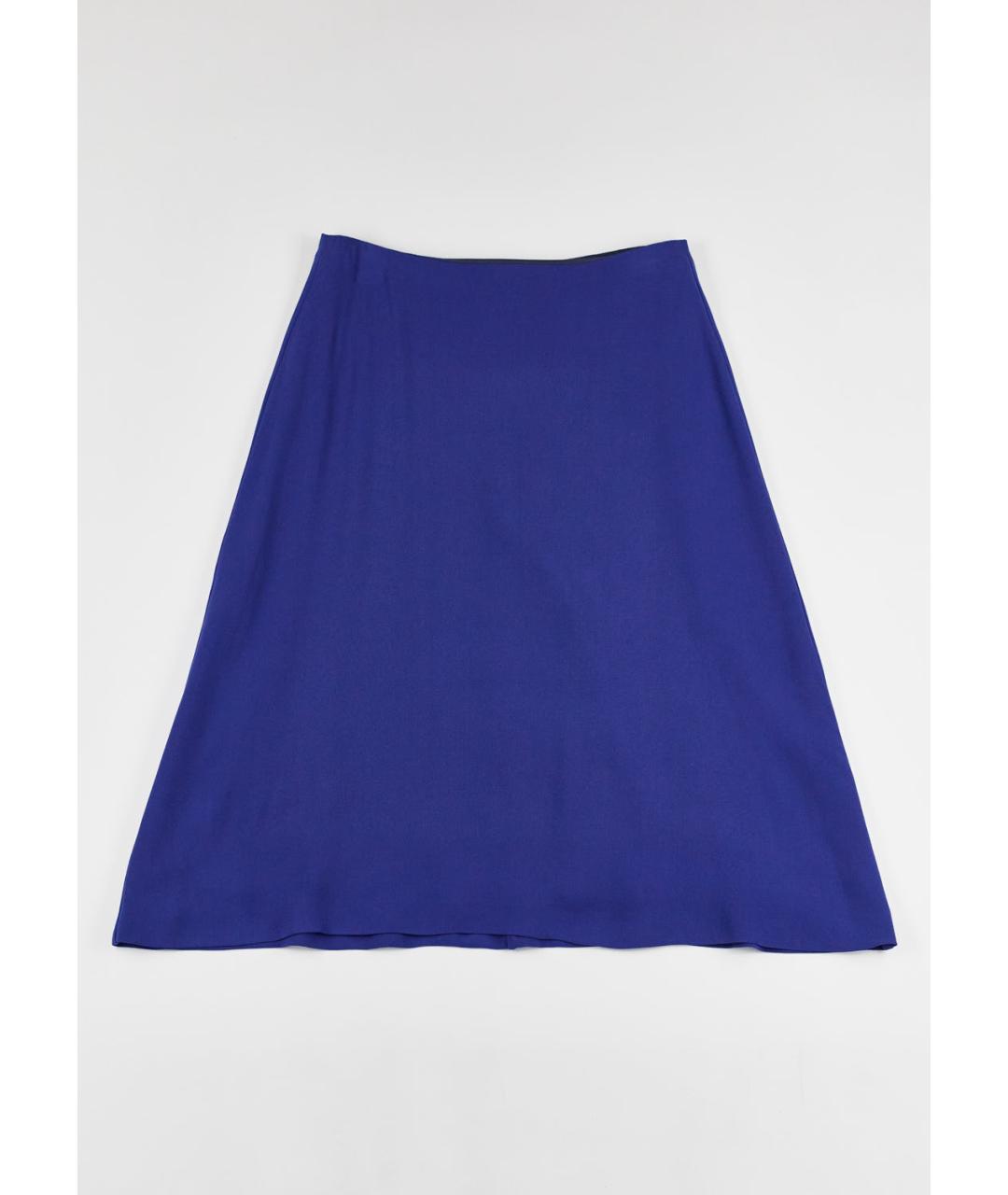 CELINE PRE-OWNED Синяя шелковая юбка миди, фото 5