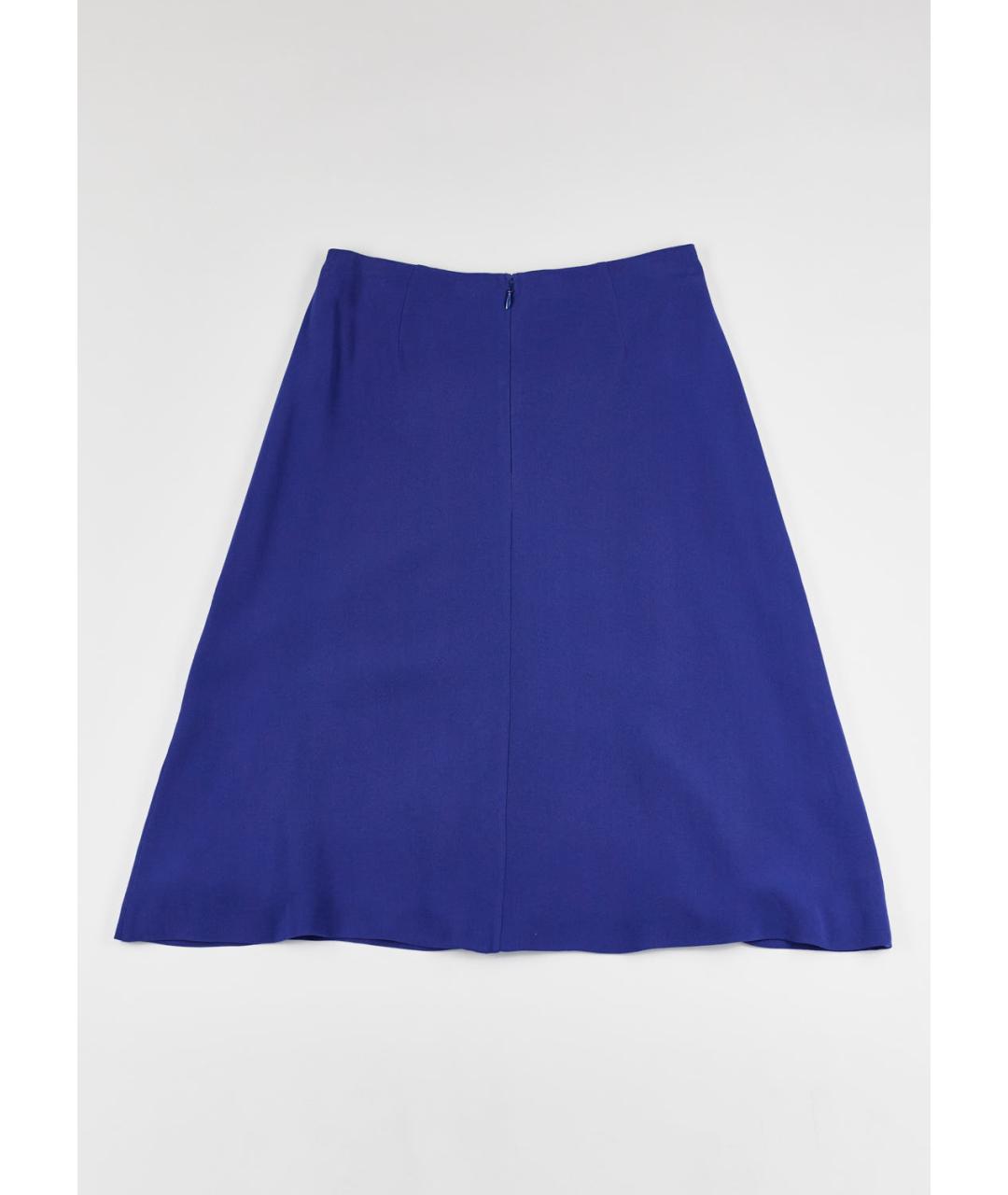 CELINE PRE-OWNED Синяя шелковая юбка миди, фото 2