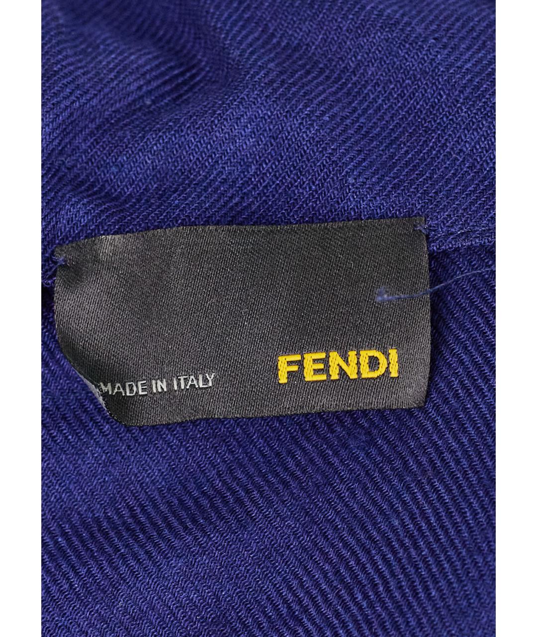 FENDI Синяя шерстяная блузы, фото 3