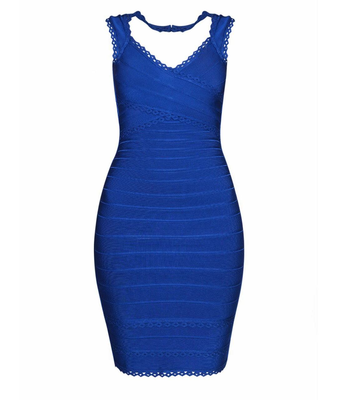 HERVE LEGER Синее повседневное платье, фото 1