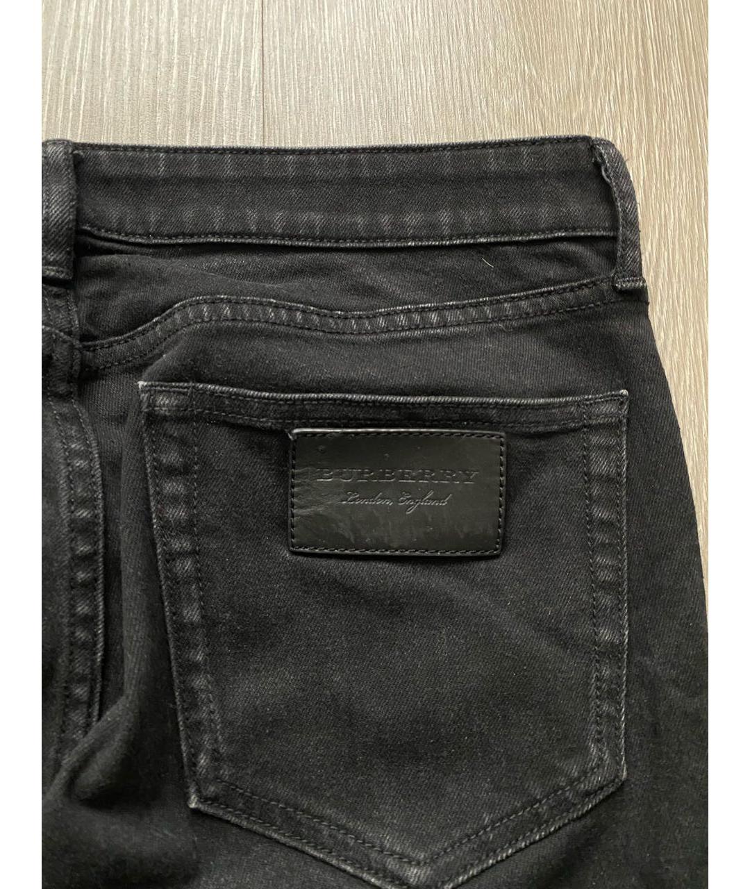 BURBERRY Черные хлопковые джинсы слим, фото 6