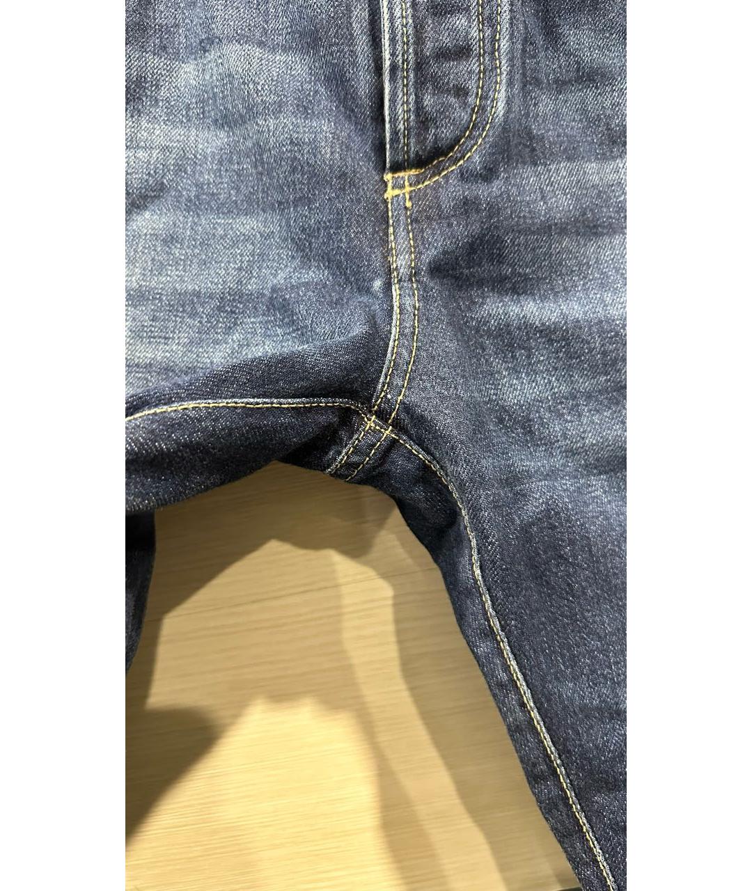 BRUNELLO CUCINELLI Темно-синие хлопковые джинсы скинни, фото 6