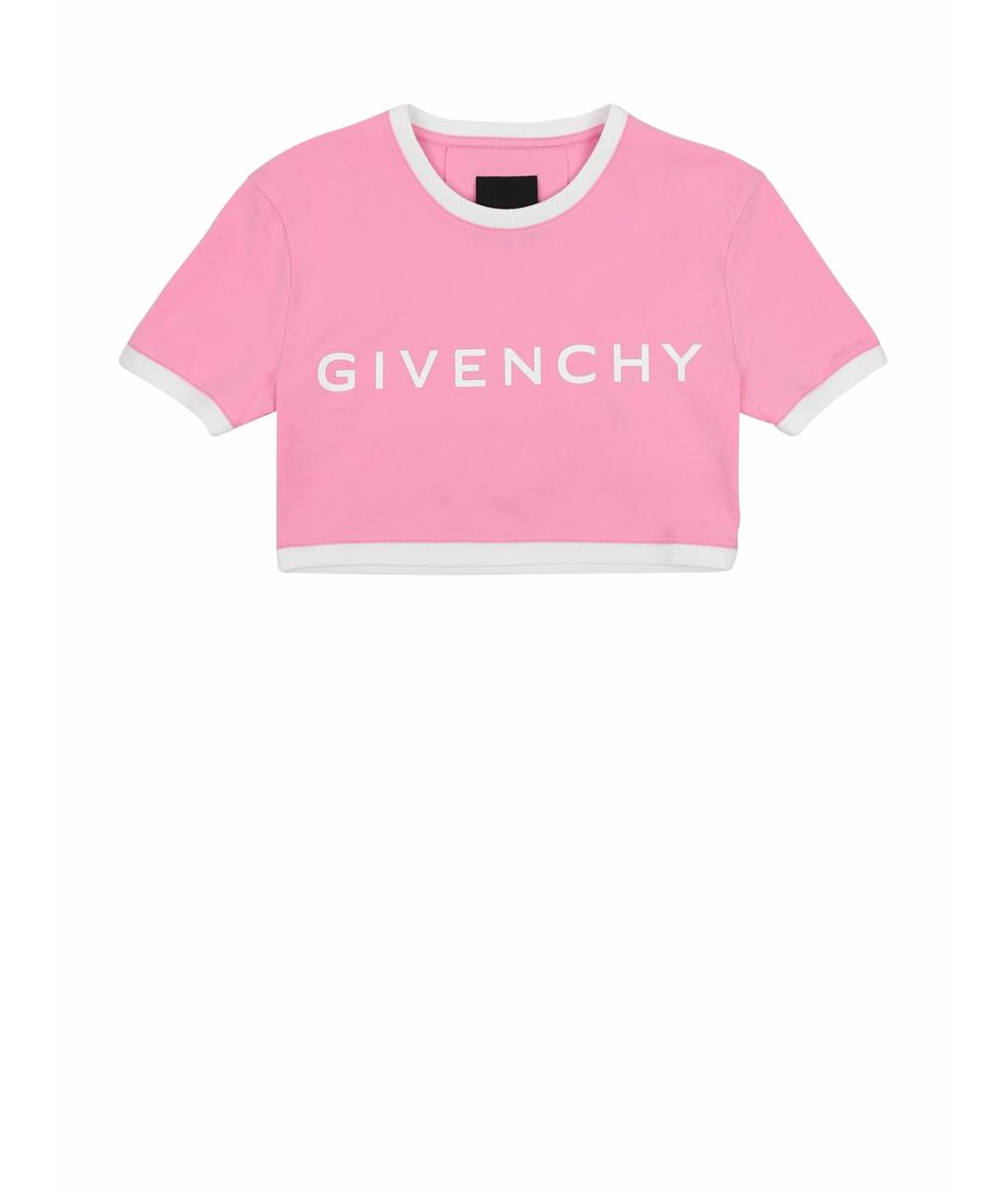 GIVENCHY Розовая хлопковая футболка, фото 1