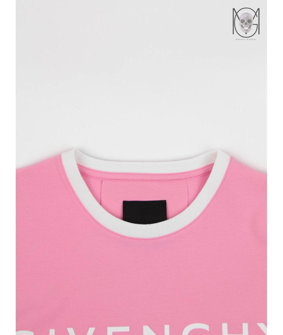 GIVENCHY Розовая хлопковая футболка, фото 8