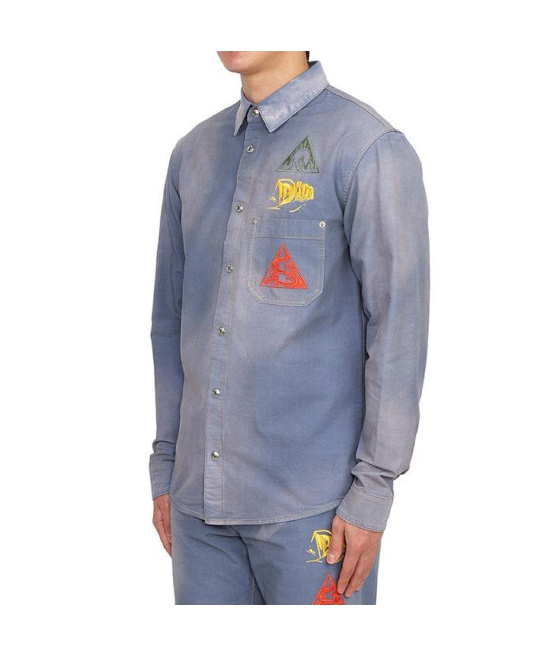 CHRISTIAN DIOR PRE-OWNED Голубая хлопковая кэжуал рубашка, фото 6