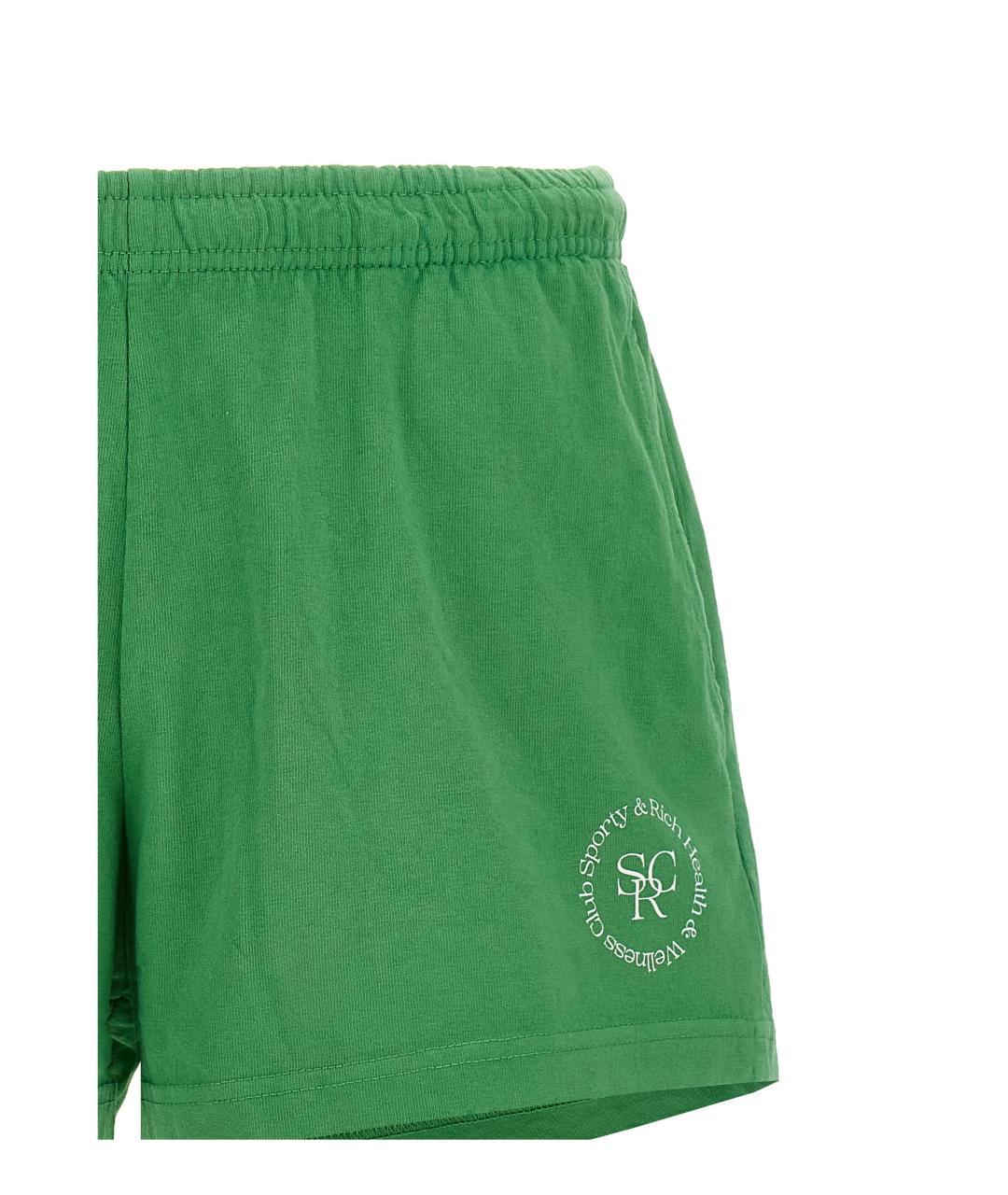 SPORTY AND RICH Зеленые хлопковые шорты, фото 3