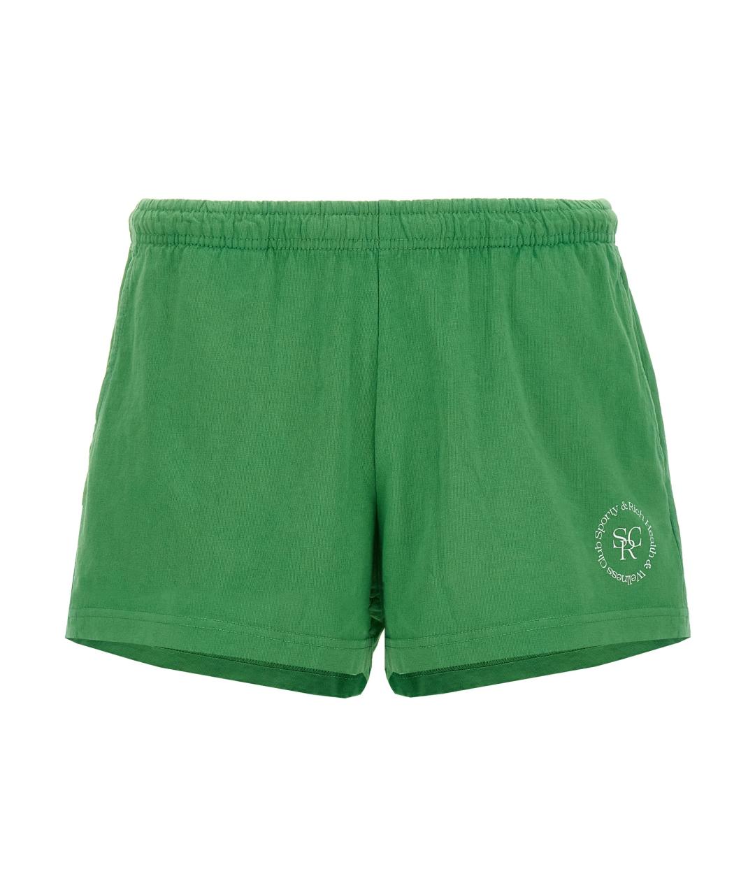 SPORTY AND RICH Зеленые хлопковые шорты, фото 1