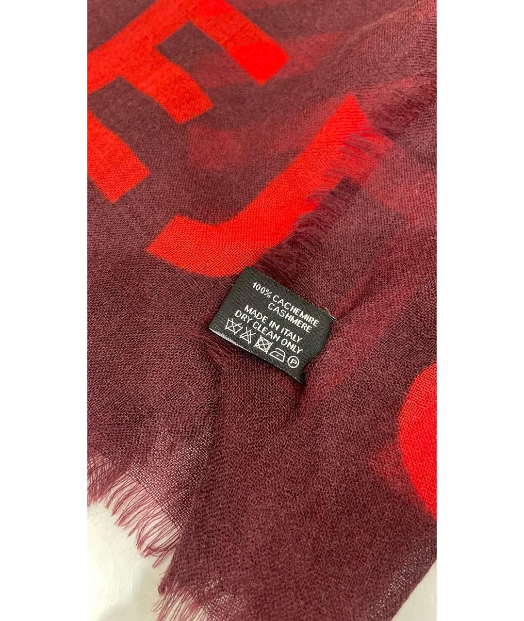CHANEL PRE-OWNED Красный кашемировый платок, фото 5