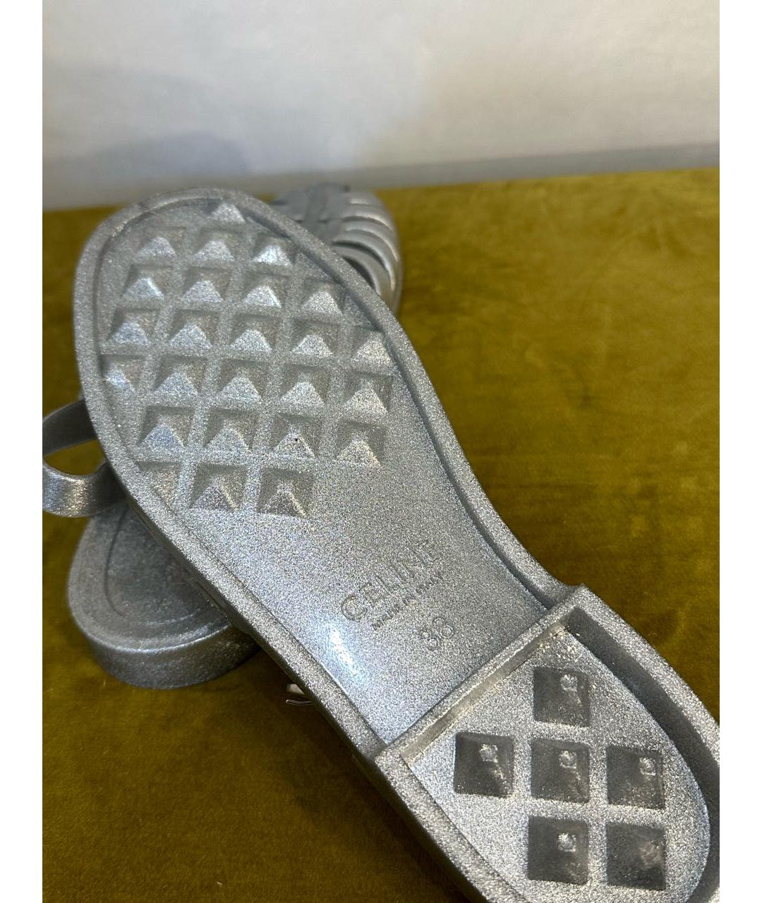 CELINE PRE-OWNED Серебряные резиновые сандалии, фото 4