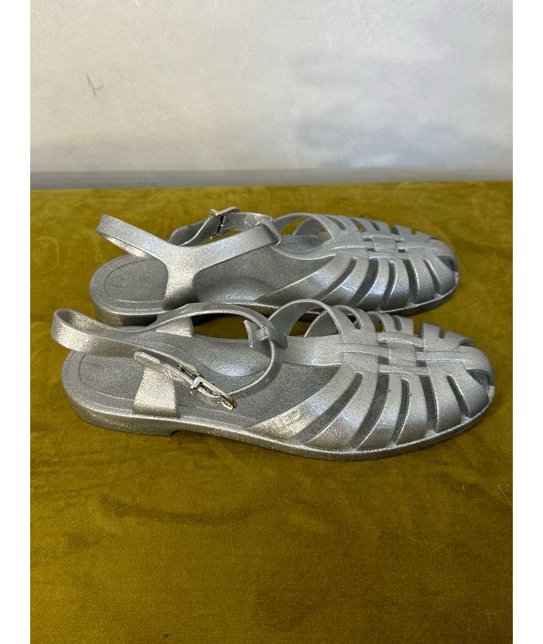 CELINE PRE-OWNED Серебряные резиновые сандалии, фото 5