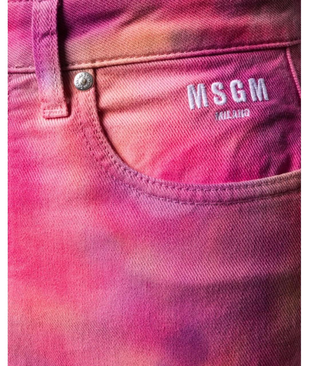 MSGM Розовая хлопковая юбка мини, фото 5