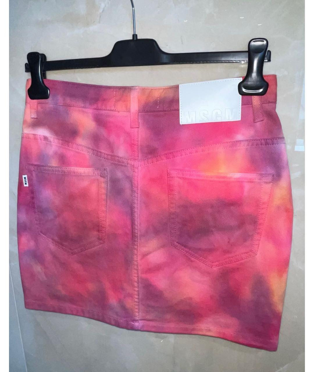 MSGM Розовая хлопковая юбка мини, фото 2