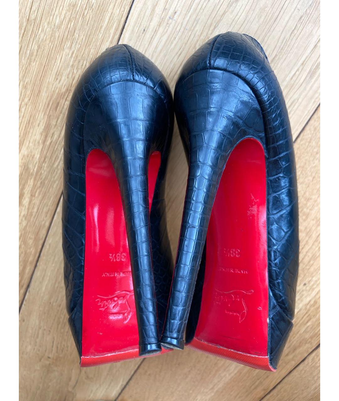 CHRISTIAN LOUBOUTIN Черные туфли из экзотической кожи, фото 5