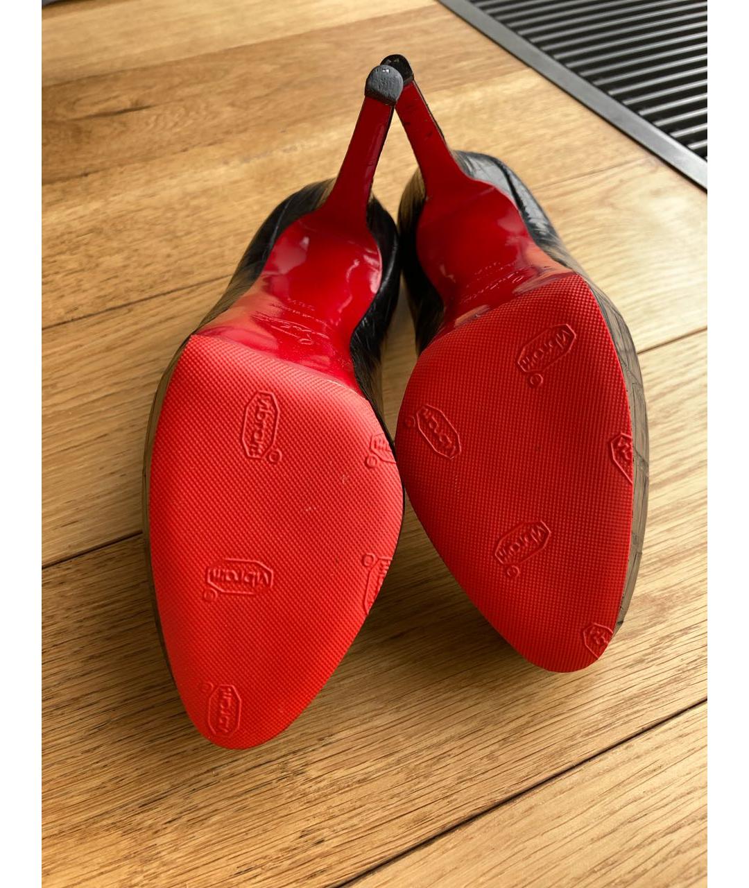 CHRISTIAN LOUBOUTIN Черные туфли из экзотической кожи, фото 6