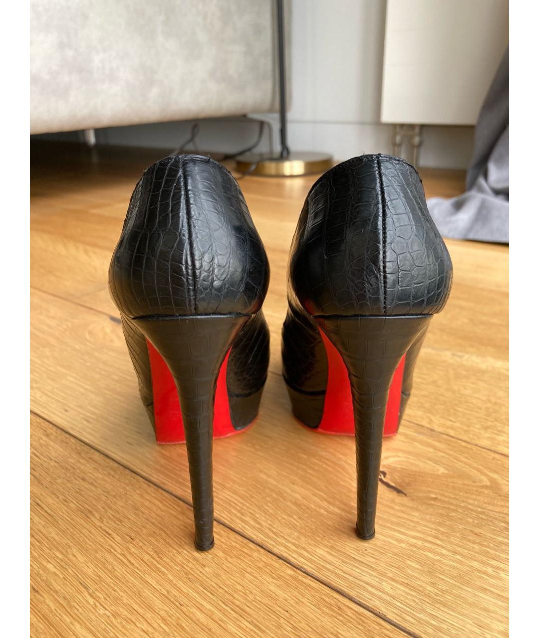 CHRISTIAN LOUBOUTIN Черные туфли из экзотической кожи, фото 4